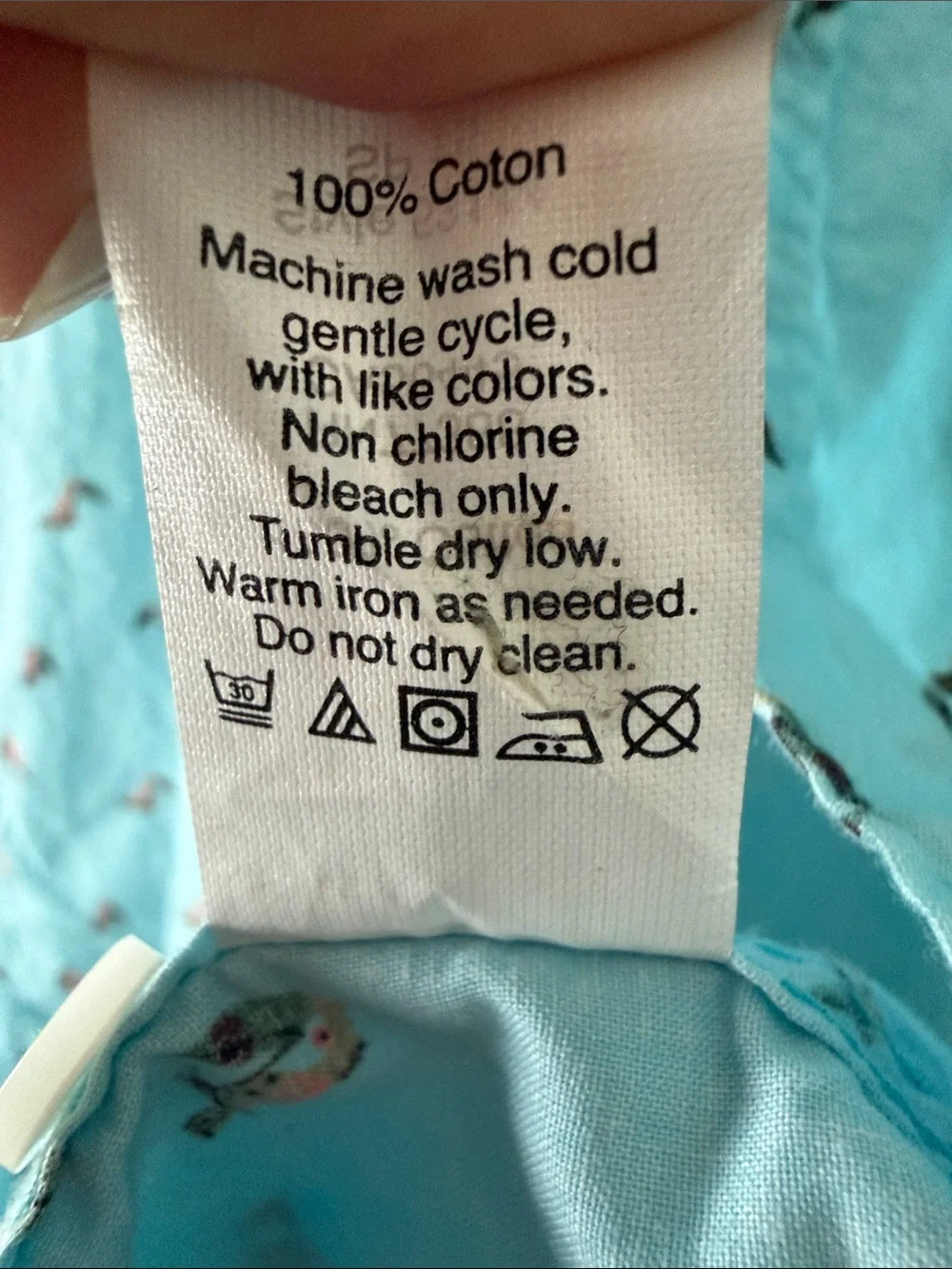J. Crew Aqua Short-Sleeve Button-Down with Tiny Print